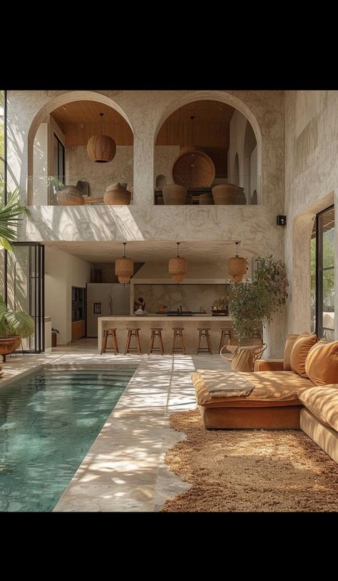 Mexico Luxury Home, Tulum Decor, Hobbit Homes, Florida Pool, Floor Outdoor, Indoor Pools, Bali House, Dr House, Project Board