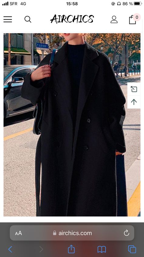 Wool Coat Outfit, Black Coat Outfit, Jacket Trend, Woolen Coat Woman, Mode Mantel, Long Black Coat, Loose Coats, Long Wool Coat, Oversized Coat