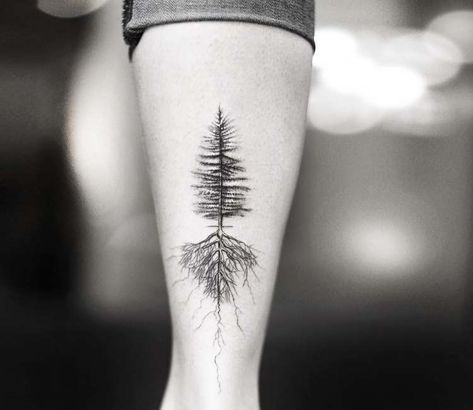 Tree and Roots tattoo by Alessandro Capozzi | Post 22857 Tree And Roots Tattoo, Tattoo Roots, Root Tattoo, Giving Tree Tattoos, Tree And Roots, Maple Tree Tattoos, Tree Roots Tattoo, Pine Tattoo, Roots Tattoo