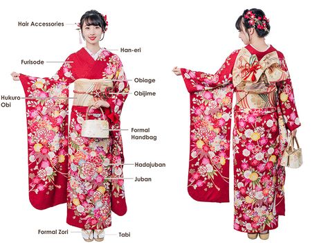 Yukata Women, Furisode Kimono, Japanese Yukata, Japanese Traditional Clothing, Kimono Outfit, Japan Outfit, Kimono Design, Japan Culture, Womens Kimono