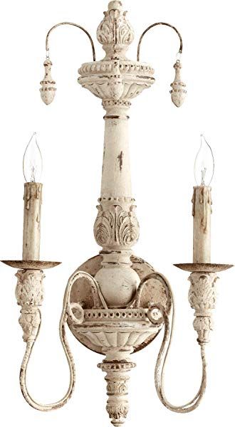 Quorum 5506-2-70 Salento Wall Sconce, 2-Light, 120 Total Watts, Persian White Quorum Lighting, Transitional Wall Sconces, Candle Wall Sconces, Traditional Chandelier, Wall Candles, Candelabra Bulbs, Joanna Gaines, Wall Light Fixtures, Light Wall