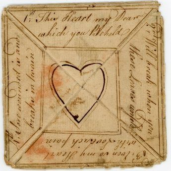 18th century pen and ink Valentine puzzle purse Victorian Puzzle Letter Design Ideas, Victorian Puzzle Purse Christmas, Victorian Puzzle Purse Design Valentines, Victorian Puzzle Purse Design, Victorian Paper Puzzle, Valentines Puzzles, Valentines Illustration, Commonplace Book, Love Token