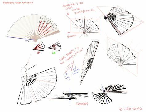 Hand Fan Drawing Reference, Fan Poses, Fan Drawing, Hand Drawing Reference, Poses References, Anime Drawings Tutorials, Drawing Practice, Drawing Skills, Digital Art Tutorial