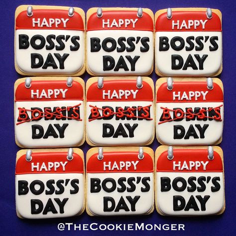 Boss Day Cookies Decorated, Bosses Day Cookies Decorated, Awesome Cookies, Happy Boss's Day, Boss Day, Royal Iced Cookies, Cupcakes Ideas, Bosses Day Gifts, Bosses Day