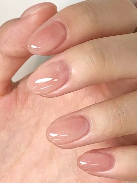 pretty neutral Korean jelly nails Korean Jelly Nails, Nail Art Korean, Clear Gel Nails, Neutral Nail Polish, Sheer Nails, Nails Ombre, Asian Nails, Nude Nail Polish, Nude Nail