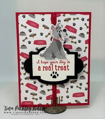 Tina's Crop Shop: Stampin' Up! Playful Pets Suite Card Diy Handmade, Card Ideas Handmade, Dog Cards Handmade, Pet Sympathy Cards, Dog Birthday Card, Gatefold Cards, Pampered Pets, Dog Cards, Cat Cards