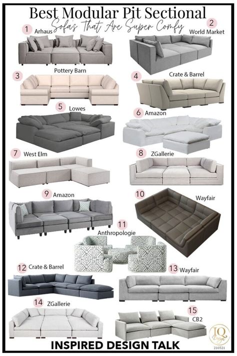 Pit Sectional Sofa, U Couch, Pit Sofa, Sectional Sofa Comfy, Pit Sectional, Trendy Sofas, Couches Living, Latest Sofa Designs, Sectional Sofas Living Room