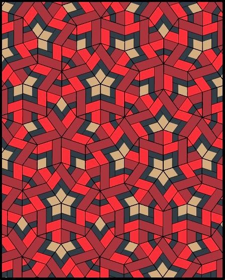 Dunawi Creek: Penrose Tile Quilt with Mylchreest Stars - Design Phase London Mosaic, Tile Quilt, Penrose Tiling, Hexie Quilts Patterns, Tessellation Patterns, Illusion Photos, Millefiori Quilts, Tiled Quilt, English Paper Piecing Quilts