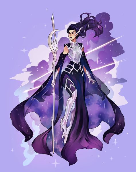 "Star Knight" Print · PricklyAlpaca Art · Online Store Powered by Storenvy Dragon Outfit Design, Night Character Design, Seren Aesthetic, Night Court Outfit, Night Court Fashion, Moon Lady, Wonderful Quotes, Character Clothes, Fantasy Clothes