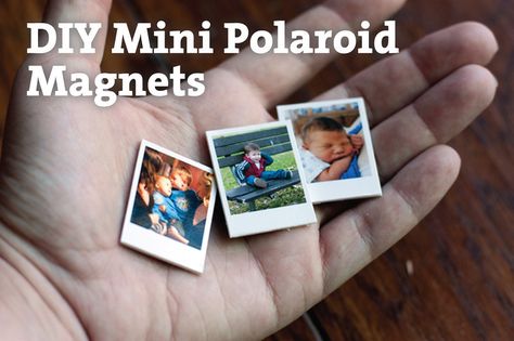 DIY Mini Polaroid Magnets from Mama Say What?! Downloadable templates included! Polaroid Magnets Diy, Photo Magnets Diy, Polaroid Magnets, Polaroid Diy, Picture Magnets, Photo Crafts, Mini Polaroid, Polaroid Photo, Magnet Crafts