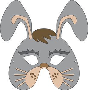 Silhouette Design Store: boy rabbit mask Easter Advent, Printable Mask, Rabbit Mask, Printable Masks, Silhouette Online Store, Easter Prints, Easter Printables, Safari Party, Animal Masks