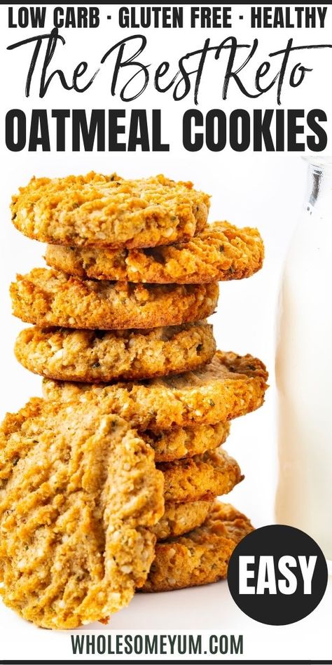 Keto Oatmeal Cookies, Almond Flour Oatmeal Cookies, Almond Flour Oatmeal, Sugar Free Oatmeal Cookies, Low Carb Oatmeal, Sugar Free Oatmeal, Keto Oatmeal, Oatmeal Cookies Easy, Dinner Recipes Healthy Low Carb