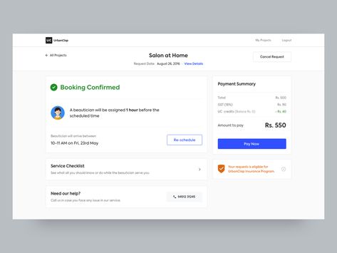 Booking Confirmation - Web by Fozail Ahmed for Urban Company Design (formerly UrbanClap) on Dribbble Booking Confirmation Design, Flight Confirmation, Wood Photo Frame Design, Backend Design, Form Design Web, Web App Ui Design, Web Design Books, September Aesthetic, Ui Website