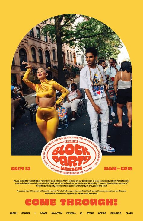 Thrillist Hosting a Block Party Food Event in Harlem, NY Black Block Party, Block Party Poster, Block Party Flyer, Block Party Food, Harlem Restaurants, Black Archives, Soul Food Restaurant, Food Event, Ballroom Competition