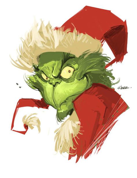 Awesome Art We've Found Around The Net: 2014 Christmas Edition - Movie News | JoBlo.com O Grinch, Grinch Drawing, Grinch Characters, The Grinch Movie, Mr Grinch, Dark Christmas, Arte Van Gogh, Grinch Stole Christmas, Christmas Drawing