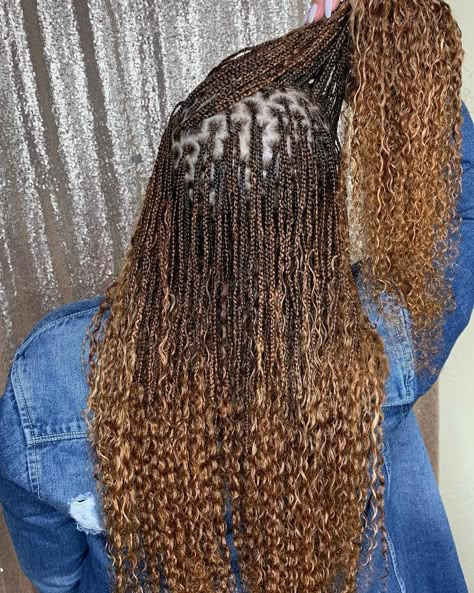 Curly Micros Braids, Micro Bohemian Box Braids, Micro Braids With Curly Hair, Micro Braids With Color, Micro Braids With Braiding Hair, Wet And Wavy Micro Braids Styles Long, Micro Knotless Braids With Curls, Medium Micro Braids With Curly Ends, Deep Wave Micro Braids