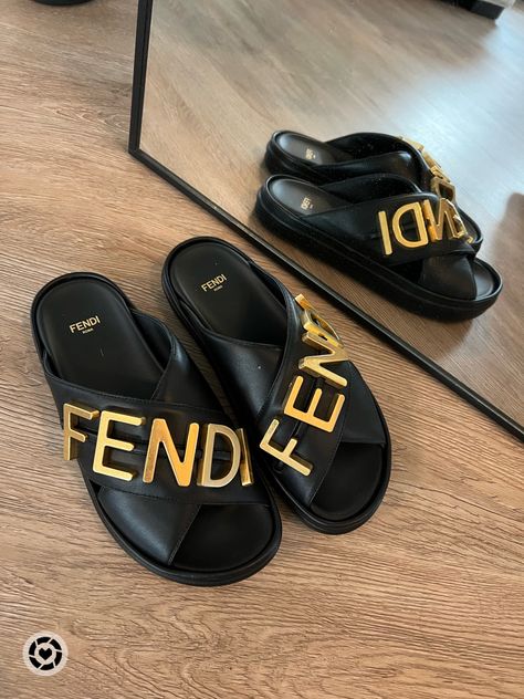 Fendi Slides, Girly Shoes, Platform Slides, Pool Slides, Slide Sandals, Mens Flip Flop, Slides, Flip Flops, Fendi