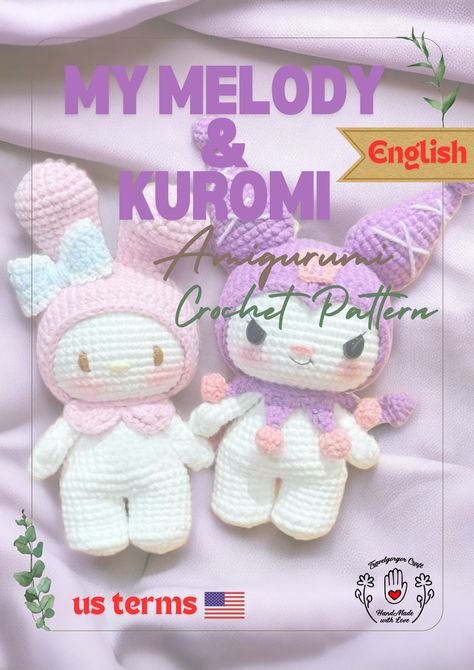 My melody & Kuromi Amigurumi Crochet pattern - Travelgorgor Craft's Ko-fi Shop - Ko-fi ❤️ Where creators get support from fans through donations, memberships, shop sales and more! The original 'Buy Me a Coffee' Page. Kuromi Crochet Pattern Free, Kuromi Crochet Pattern, Kuromi Amigurumi, Crochet Kuromi, Core Board, My Melody Kuromi, Fun Crochet Projects, Fun Crochet, A B C D