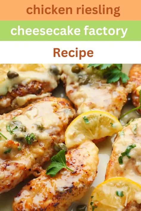 Chicken Riesling Cheesecake Factory Recipe Cheesecake Factory Reisling Chicken Recipe, Cheesecake Factory Chicken Riesling, Reisling Chicken Recipe, Chicken Riesling Cheesecake Factory, Riesling Chicken, Chicken Riesling, Best Copycat Recipes Restaurants, Copycat Cheesecake Factory Recipes, Chicken Madeira Cheesecake Factory