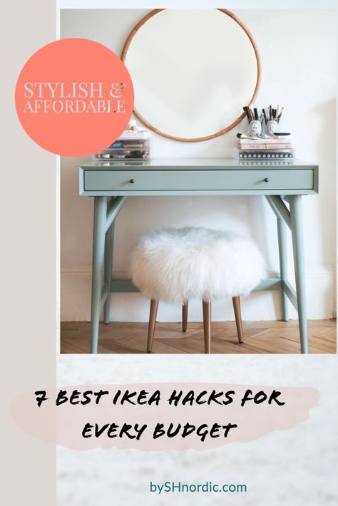 Vanity Table Ikea Hack, Ikea Hack Makeup Table, Ikea Hacks Dressing Table, Ikea Hack Dressing Table, Ikea Malm Dressing Table Hack, Ikea Makeup Vanity Hack, Diy Dressing Table Ideas, Ekby Alex Hack, Ikea Makeup Vanity Ideas