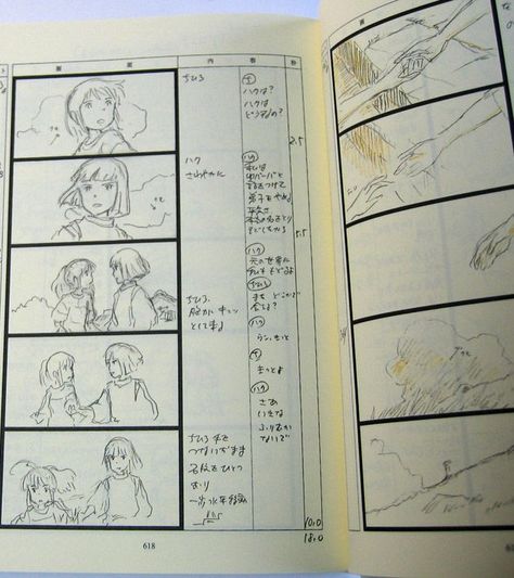 Hayao Miyazaki Storyboard Book Spirited Away Sento Chihirono Hayao Miyazaki Storyboard, Hayao Miyazaki Sketch, Hayao Miyazaki Drawing, Studio Ghibli Storyboard, Miyazaki Storyboard, Ghibli Storyboard, Hayao Miyazaki Concept Art, Anime Storyboard, Storyboard Animation