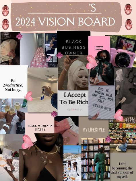 Girl Vision Board, African Aesthetic, Vision Boarding, Vision Board Collage, Vision Board Printables, Vision Board Kit, Vision Board Examples, Board Wallpaper, Board Party