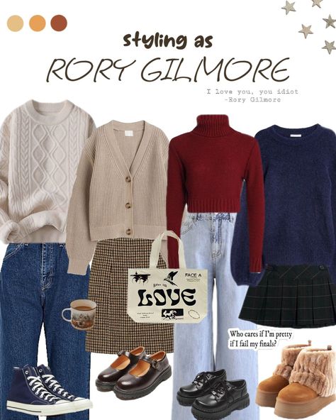 #rorygilmorefits #gilmoregirls #cuteoutfits #fallfits #falloutfits #falloutfitinspo Girlmore Girls Aesthetic Outfit, Rory Gilmore Pajamas, Rory Gilmore Spring Outfits, Gilmorecore Outfits, Gilmore Girls Outfits Rory, Rory Gilmore Style Aesthetic, Rory Gilmore Outfits Season 1, Rory Outfits, Gilmore Outfits