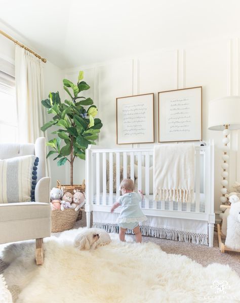 Blue and Neutral Baby Girl Nursery Decor Nursery Inspiration Girl, Bedroom With Sitting Area, Baby Room Neutral, Nursery Room Design, Girl Nursery Room, Baby Room Inspiration, Nursery Room Inspiration, Nursery Baby Room