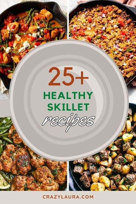 List of the best Healthy Skillet Recipes For Weeknight Meals #HealthySkilletRecipes #Recipes #Diet Easy Healthy Skillet Dinner, Skillet Meals Healthy, Easy Skillet Meals Healthy, Healthy Cast Iron Skillet Recipes, Healthy Skillet Dinners, Easy Skillet Recipes, Healthy Skillet Meals, Healthy Skillet, Veggie Skillet