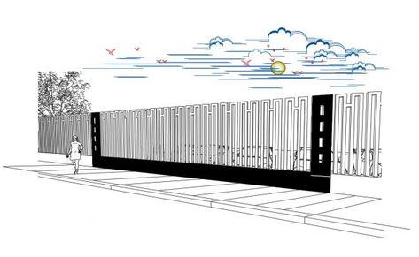 Outdoor perimeter fence elevation cad drawing details dwg file Perimeter Fence, Electrical Cad, Drawing Details, Cad Blocks, Autocad Drawing, Cad Drawing, Landscape Drawings, Fence Design, Urban Design