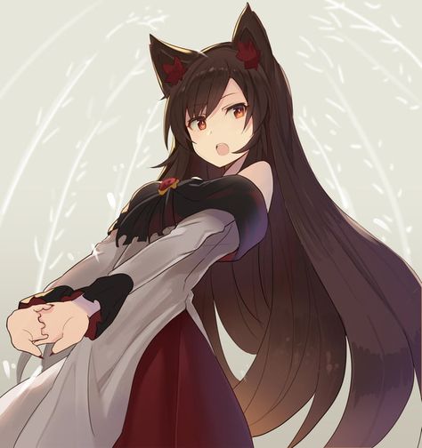 Imaizumi Kagerou Kagerou Imaizumi, Npc Rpg, Video Game Fan Art, Brown Hair Brown Eyes, Drawing Templates, Concept Art Drawing, Anime Cat, Very Long Hair, Manga Pictures