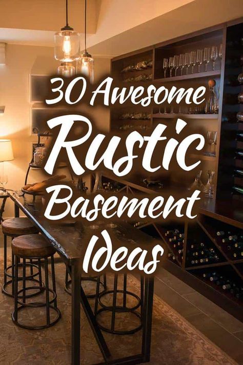 30 Awesome Rustic Basement Ideas [Photo List Inspiration] Rustic Basement Ideas, Rustic Basement Bar, Industrial Basement, Basement Colors, Basement Decoration, Basement Painting, List Inspiration, Dream Basement, Rustic Basement