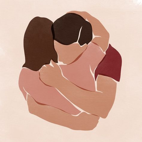 sacrée frangine on Instagram: “douce étreinte❣️ . .  #love #couple #art #illustration #inspiration #minimalism #sacreefrangine” Hugs Couple, Faceless Drawing, Couple Faceless, Hug Illustration, Modern Art Canvas Painting, Doodle Books, Friends Illustration, Minimal Painting, Pen Art Drawings