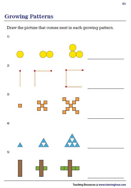 Growing Patterns Growing Patterns, Worksheets For Middle School, Math Olympiad, Pattern Grading, Math Patterns, Kindergarten Reading Activities, Pattern Worksheet, Multiplication Worksheets, Math Game