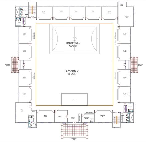 Institutional design apnaghar.co.in | homify School Building Plans, Elementary School Architecture, Hospital Floor Plan, Office Layout Plan, School Floor Plan, Residential Building Plan, Church Design Architecture, School Floor, Building Design Plan