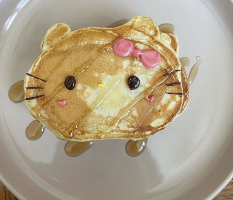 Hello Kitty Pancake, Food Themes, Pancakes, Hello Kitty, Kitty, Snacks