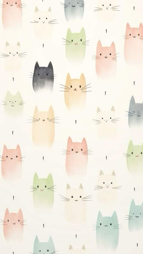 Cat Pattern Wallpaper, Sweet Wallpaper, Cute Wallpaper Iphone, Iphone Wallpaper Cute, Iphone Wallpaper Cat, Wallpaper Cat, Wallpaper Iphone Wallpaper, Wallpaper Cute, Soft Wallpaper