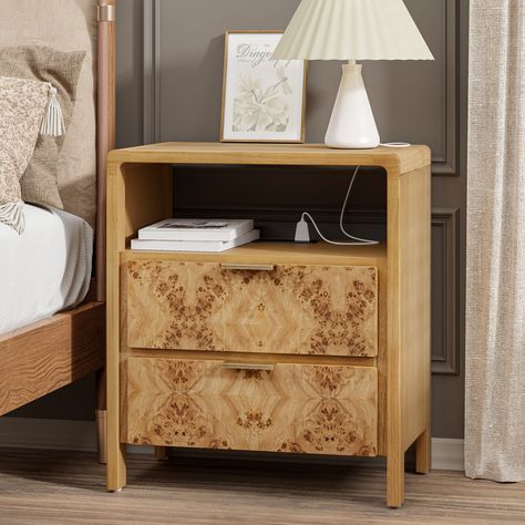 COZAYH Fully-Assembled Farmhouse Nightstand, Rustic Distressed Wood Retro Accent Dresser, Chest of Drawers,Boho - Bed Bath & Beyond - 39406341 Accent Dresser, Nightstand Rustic, Boho Bed, Farmhouse Nightstand, Style Dresser, Nightstand With Charging Station, Nightstand Set Of 2, Dresser Chest, Wood Bedside Table