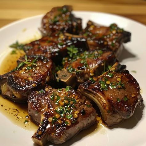 cookefast | Honey-Glazed Lamb Chops | Facebook Glazed Lamb Chops, Honey Lamb Chops, Hennessy Glazed Lamb Chops, Lamb Chops With Mustard Thyme Sauce, Cajun Honey Glazed Lamb Chops, Lamb Chop Recipes, Honey Glaze, Lamb Chops, Unsalted Butter