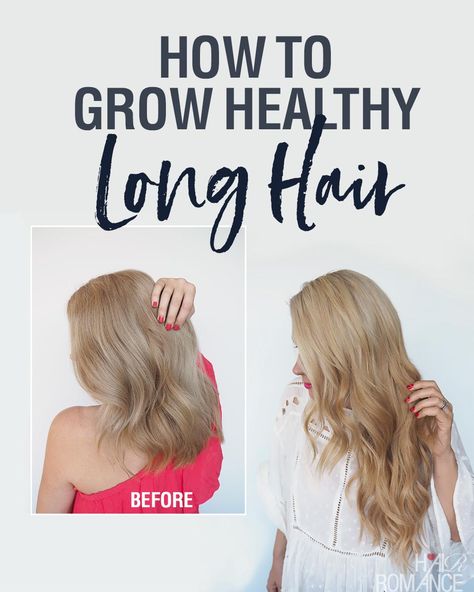 How to grow long healthy hair - Hair Romance Hair Wont Grow, Hair And Nails Vitamins, Grow Long Healthy Hair, Slow Hair Growth, Longer Hair Growth, Longer Hair Faster, Healthy Shiny Hair, Long Hair Care, Growing Healthy Hair