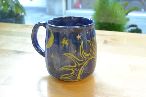 celestial, stars, moon, galaxy, paint your own pottery, ceramic, mug Galaxy Pottery, Ceramics Painting, Moon Galaxy, Celestial Stars, Painted Ceramics, Paint Your Own Pottery, Diy Mugs, Stars Moon, Painting Studio