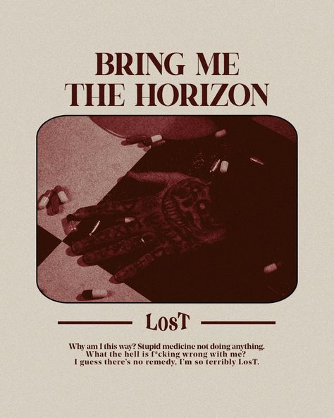 Bring Me The Horizon Poster Vintage, Bring Me The Horizon Poster, Bring Me The Horizon Lyrics, Green Widget, Alt Posters, Lost Poster, Lost Horizon, Grunge Posters, Poster Project