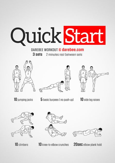 Quick Start Workout by DAREBEE #darebee #workout #fitness Darebee Workout, Workouts Muscle, Neila Rey, Men Exercise, Quick Morning Workout, Workout Men, Workout Plan For Men, Men Workout, Six Pack Abs Workout