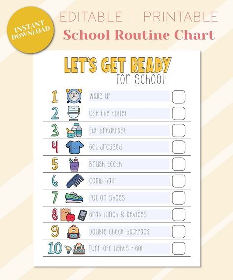 Mapping Out Mornings: Kids Flip Routine Charts Get Ready For School Routine, Morning Routine Checklist For Kids, Morning Routine Chart For Kids, Kids Morning Checklist, Kids Morning Routine, Morning Routine Printable, Kids Responsibility Chart, Checklist For Kids, Morning Routine Chart