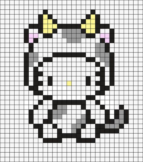 Easy Pixel Art Ideas Cute, Pixel Art Characters Hello Kitty, Buff Hello Kitty Pixel Art, Small Hello Kitty Pixel Art, Cute Pixel Art Kawaii, Pixelated Hello Kitty Icons, Pixel Art Facil, Pixlr Art Hello Kitty, Pixel Art Hello Kitty