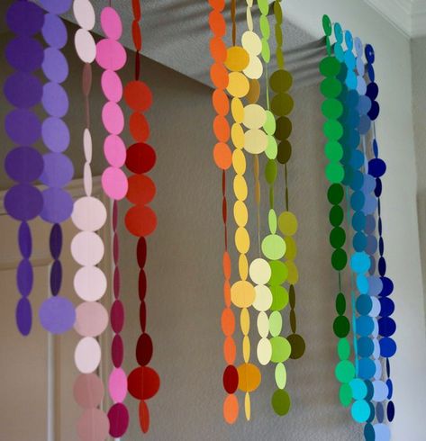 Classroom Ceiling Ideas, Ceiling Classroom Decorations, Inside Out Decorations Diy Party Ideas, Inside Out Decorations Classroom, Ceiling Decorations Classroom, Stand Decoration Ideas, Classroom Ceiling Decorations, Rainbow Diy Crafts, Decorations With Paper