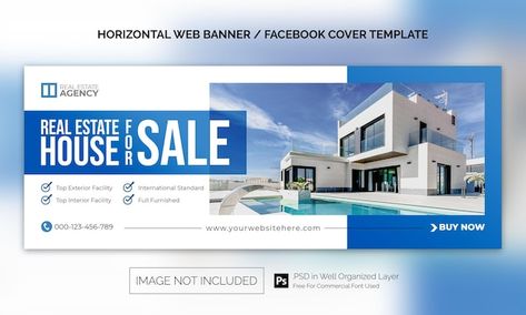 Graphic Design Personal Branding, Advertising Template, Real Estate Banner, Real Estate Postcards, Estate House, Banner Web, Graphic Design Infographic, Photoshop Design Ideas, Facebook Cover Template