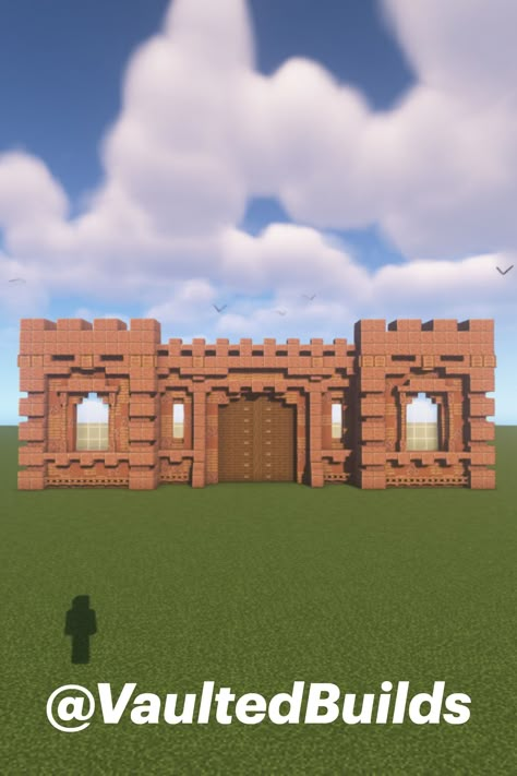 Gateway Minecraft, Minecraft Granite, Gate Design Minecraft, Minecraft Gatehouse, Minecraft Castle Gate, Dessert Village, Minecraft Gate Ideas, Minecraft Gate, Villa Minecraft