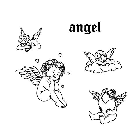 Angels Tattoo, Baby Angel Tattoo, Cupid Tattoo, Cherub Tattoo, Anklet Tattoos, Tattoos For Women Half Sleeve, Cloud Tattoo, Red Ink Tattoos, Cute Tiny Tattoos