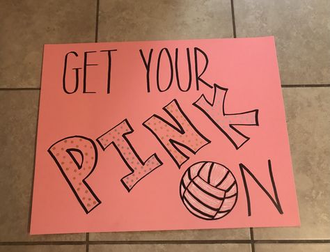 Pink Out Posters Basketball, Pink Out Fnl Posters, Pink Out Volleyball Ideas, Dig Pink Poster, Volleyball Pink Out Ideas, Pink Out Poster Ideas, Pink Out Volleyball Posters, Pink Out Game Posters, Pink Out Signs